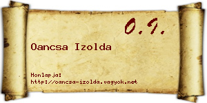 Oancsa Izolda névjegykártya